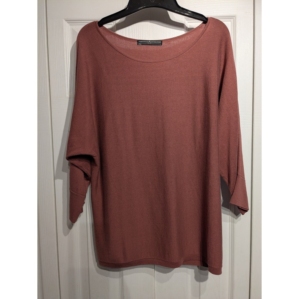 Peruvian Connection Womens Knit Top Pullover Sweater L‎ Long Sleeve Casual